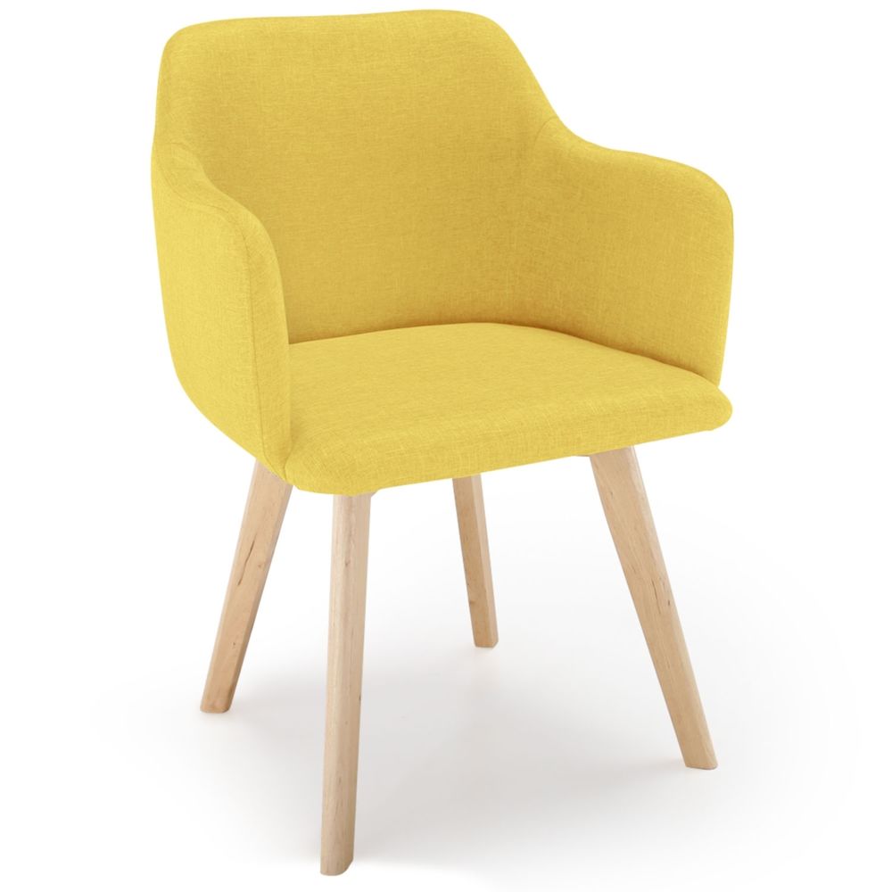 MENZZO - Chaise style scandinave Candy Tissu Jaune - Chaises
