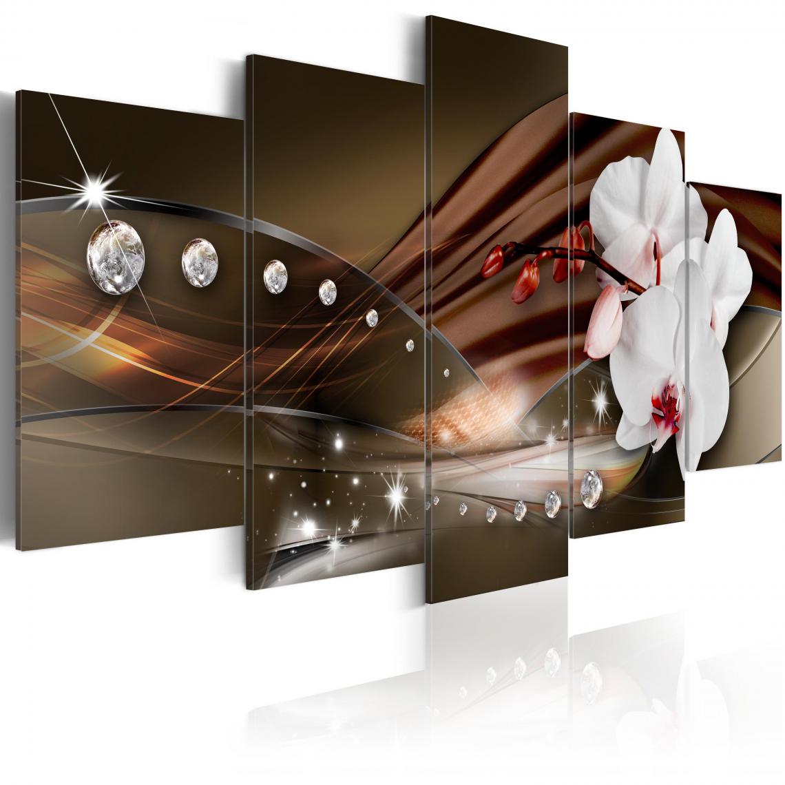 Decoshop26 - Tableau sur toile en 5 panneaux décoration murale image imprimée cadre en bois à suspendre Lueur de diamant 100x50 cm 11_0000720 - Tableaux, peintures