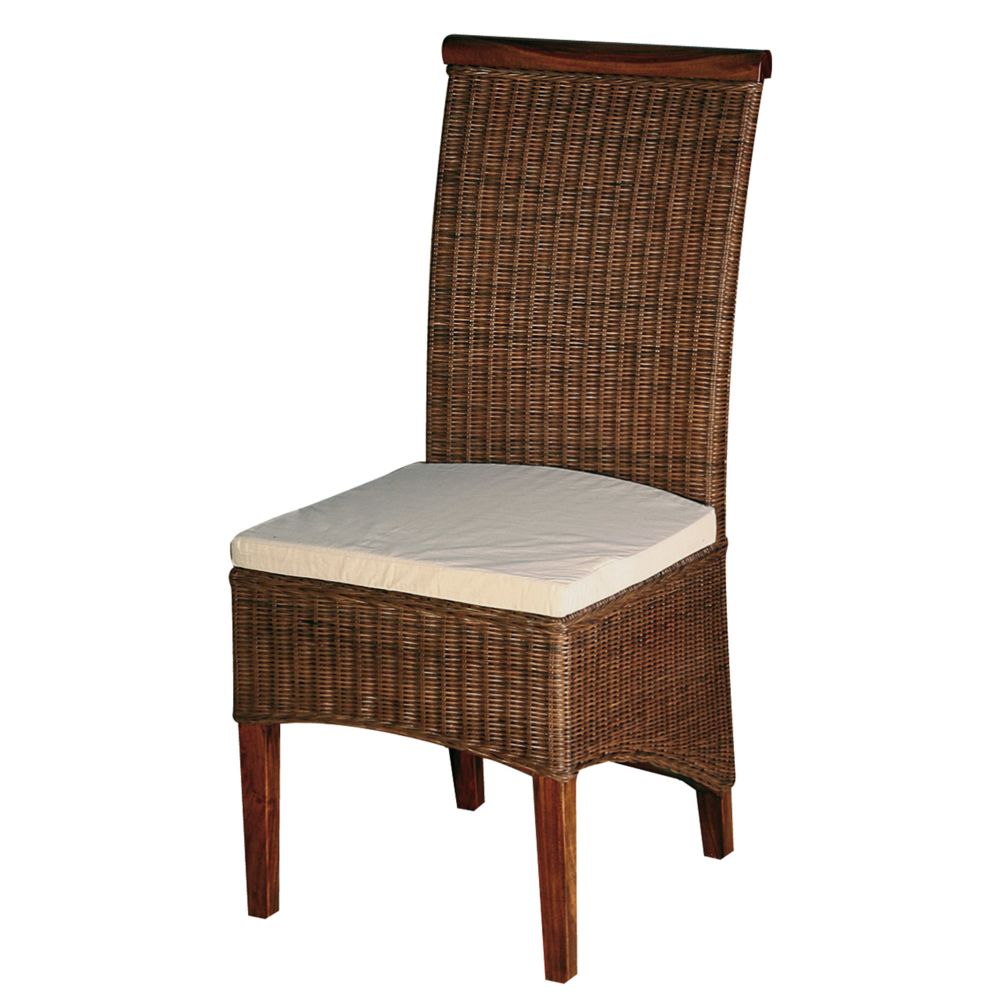 marque generique - Chaise en rotin avec coussin en fibre - Chaises