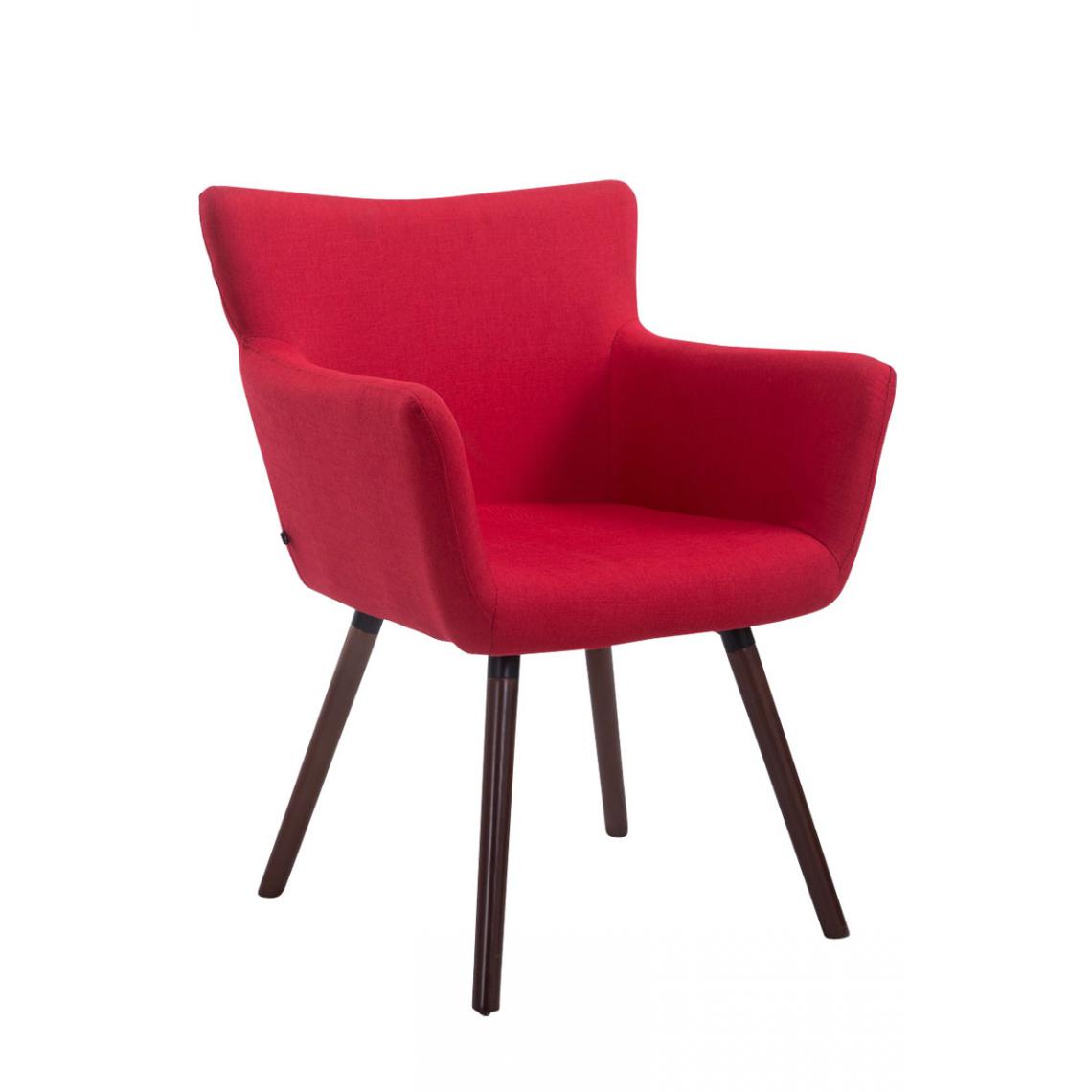 Icaverne - Distingué Chaise visiteur tissu gamme Bucarest noyer couleur rouge - Chaises