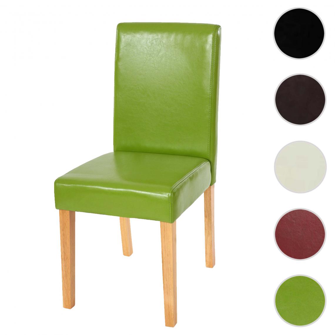 Mendler - Chaise de salle à manger Littau, chaise de cuisine, similicuir ~ vert, pieds clairs - Chaises