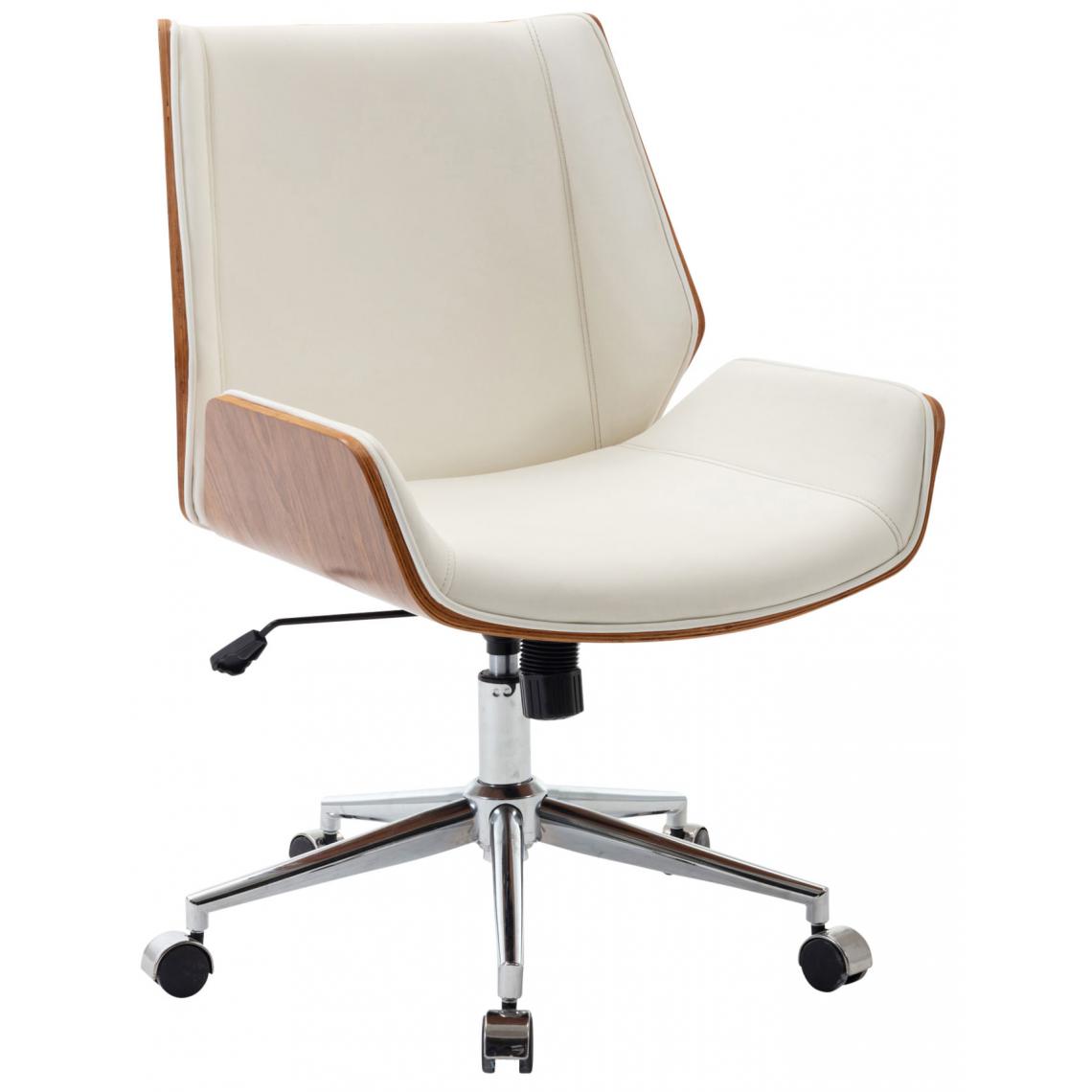 Icaverne - Chic Chaise de bureau selection Sri Jayawardenapura en simili cuir couleur noyer / blanc - Chaises