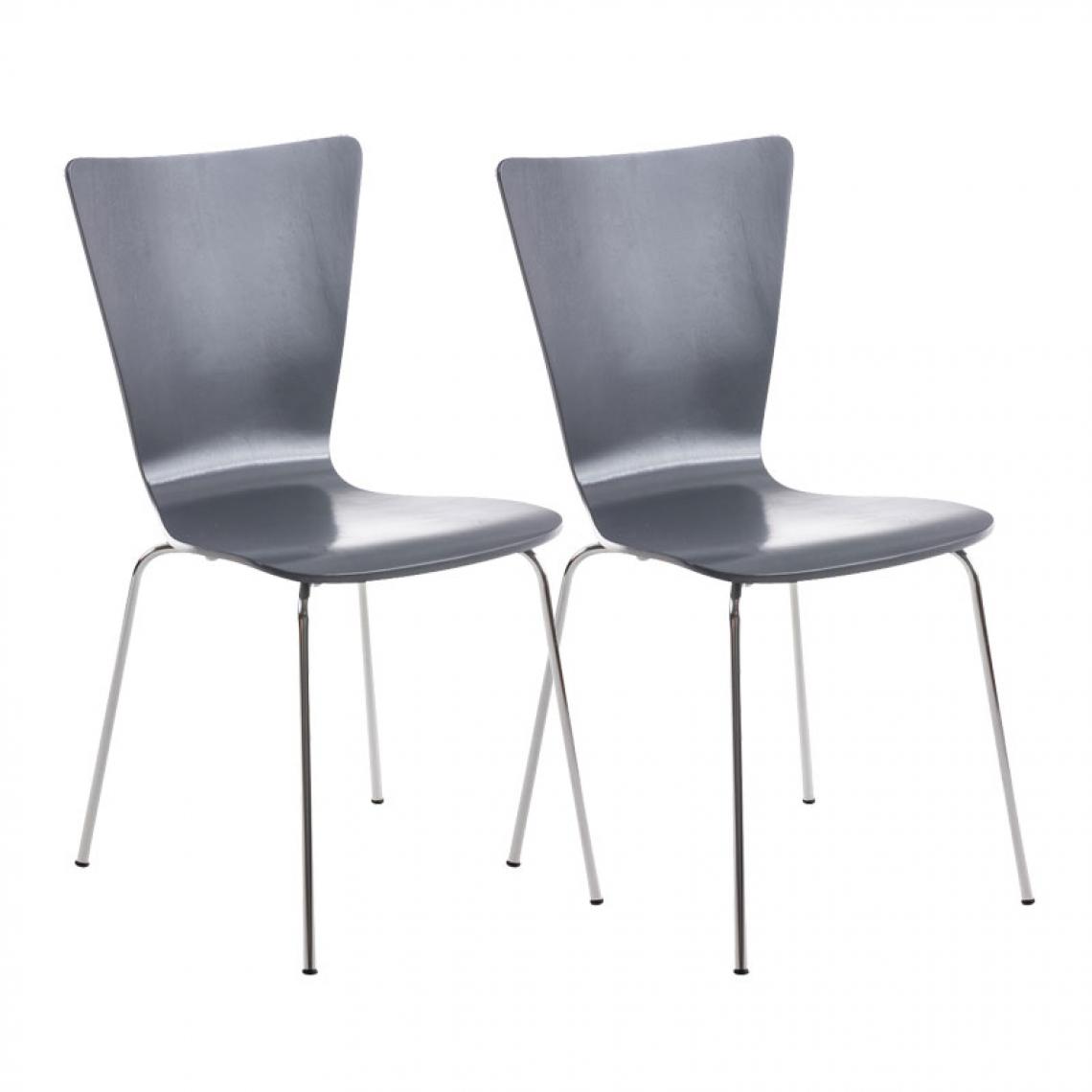 Icaverne - Stylé Lot de 2 chaises visiteurs ligne Jakarta couleur gris - Chaises