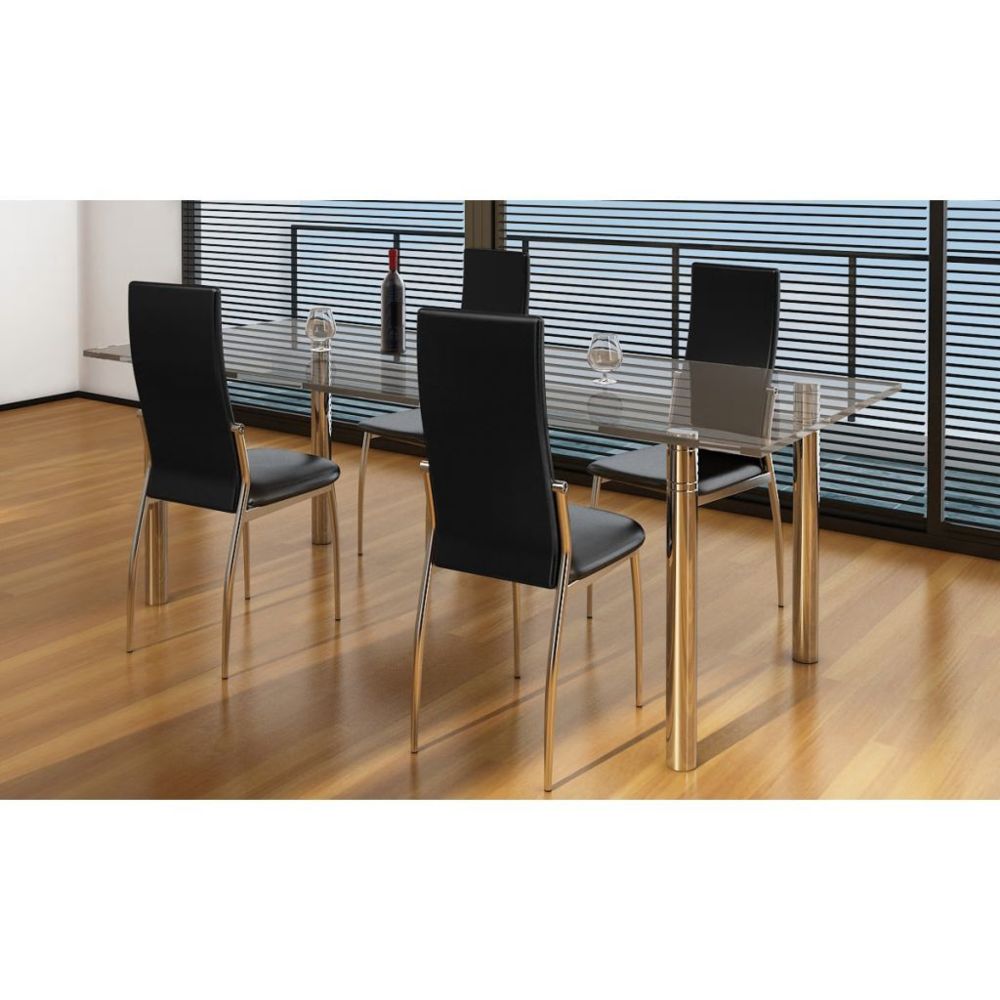 marque generique - Icaverne - Chaises de cuisine et de salle à manger selection Chaise de salle à manger 4 pcs Cuir artificiel Noir - Chaises