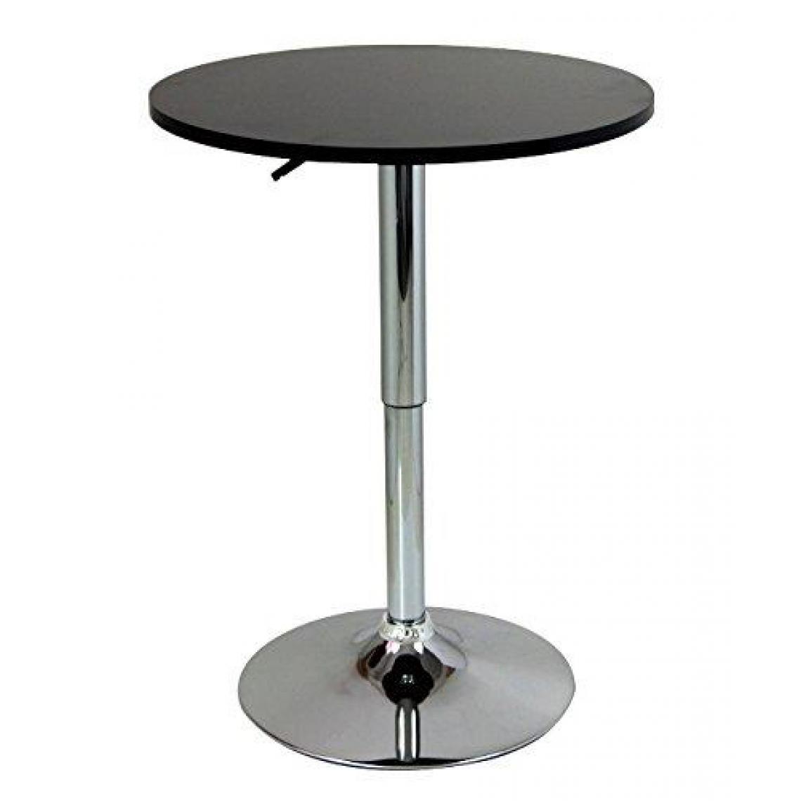 Helloshop26 - Table haute en MDF et acier chromé réglable en hauteur noir 19_0000376 - Tables à manger