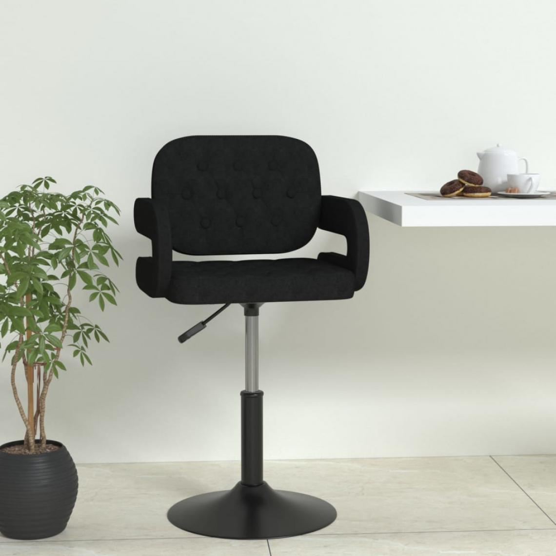 Vidaxl - vidaXL Chaise pivotante de salle à manger Noir Tissu - Chaises