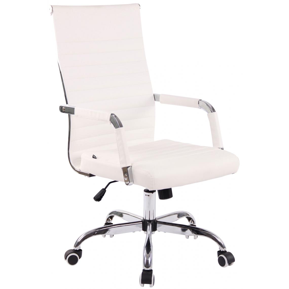 Icaverne - Distingué Chaise de bureau en similicuir famille Niamey couleur blanc - Chaises