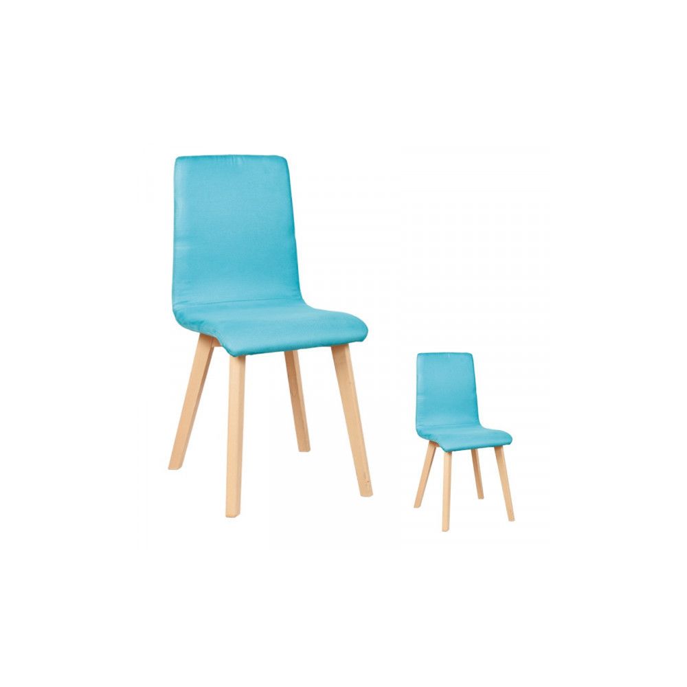 Dansmamaison - Duo de chaises Similicuir Turquoise - VALONTE - L 42 x l 42 x H 89 cm - Chaises