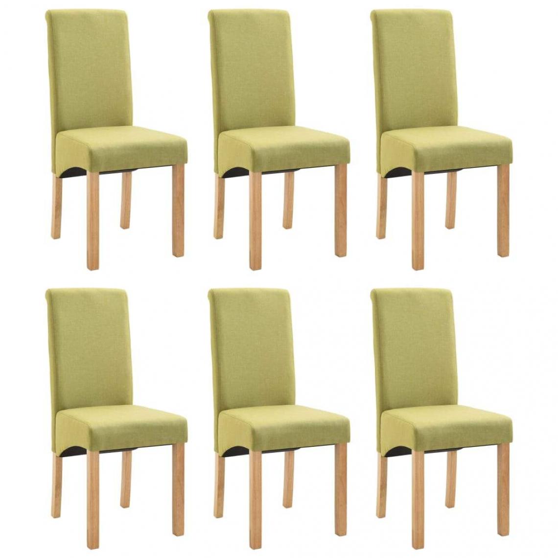 Decoshop26 - Lot de 6 chaises de salle à manger cuisine design moderne tissu vert CDS022906 - Chaises