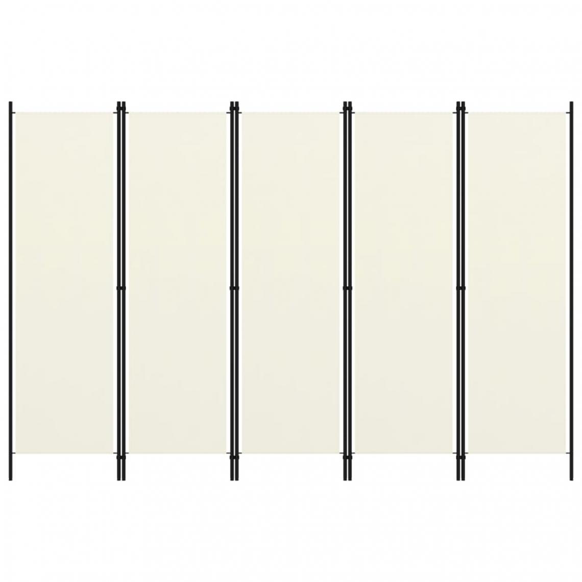 Chunhelife - Cloison de séparation 5 panneaux Blanc 250x180 cm - Paravents