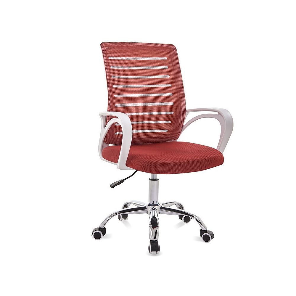 Wewoo - 9050 chaise d'ordinateur de bureau de retour à la maison confortable cadre blanc de simple rouge - Chaises