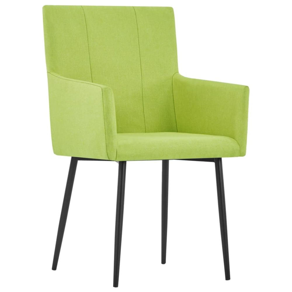 marque generique - Icaverne - Chaises de cuisine collection Chaises de salle à manger avec accoudoirs 2 pcs Vert Tissu - Chaises