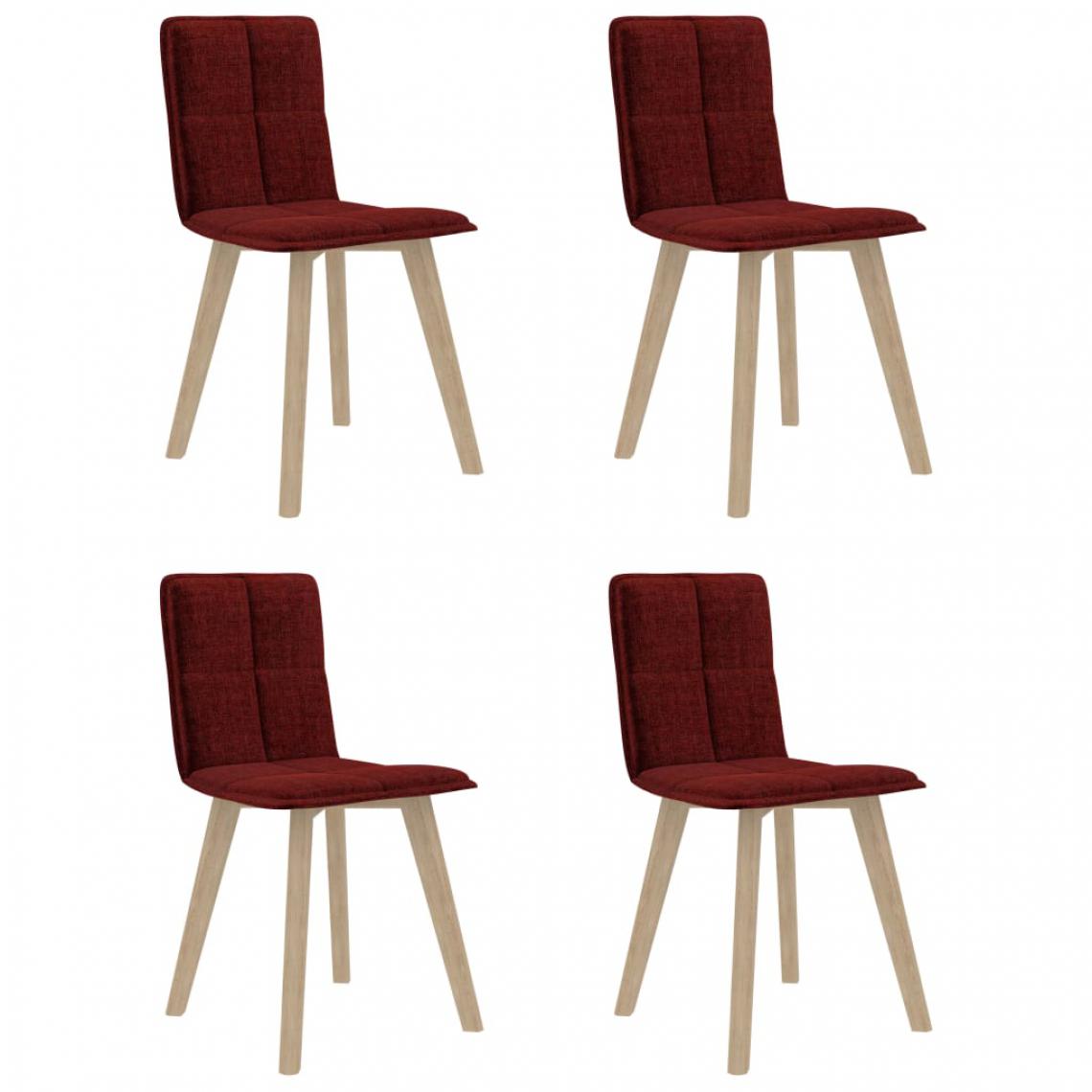 Icaverne - Superbe Fauteuils et chaises categorie Dakar Chaises de salle à manger 4 pcs Rouge bordeaux Tissu - Chaises