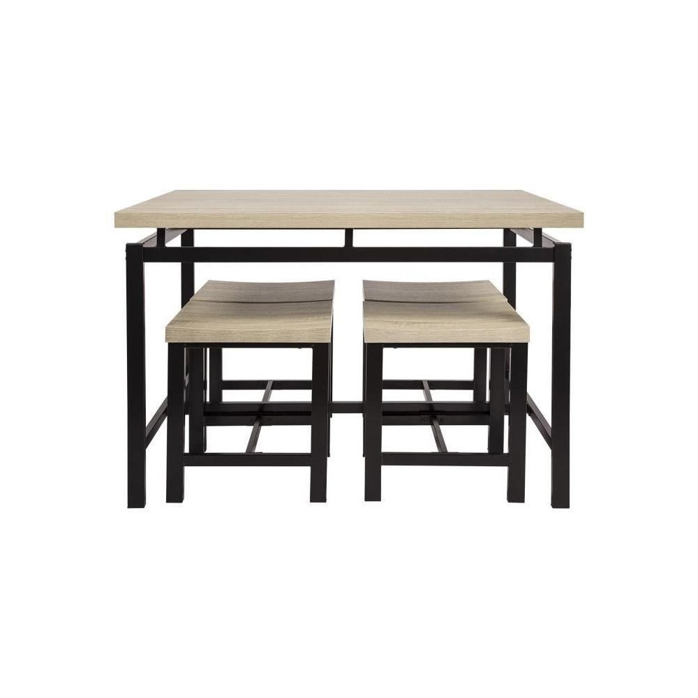 Icaverne - TABLE A MANGER AVEC CHAISES VENUS Set Table + 4 tabourets - Imitation bois - L 110 x P 70 x H 75 cm - Tables à manger