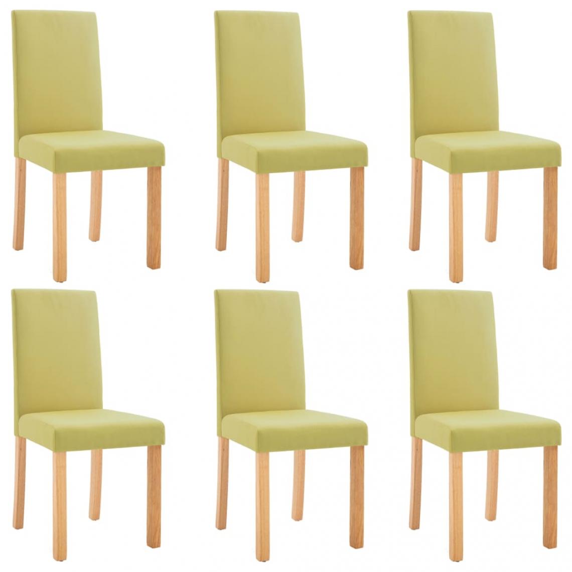 Decoshop26 - Lot de 6 chaises de salle à manger cuisine design classique tissu vert CDS022907 - Chaises