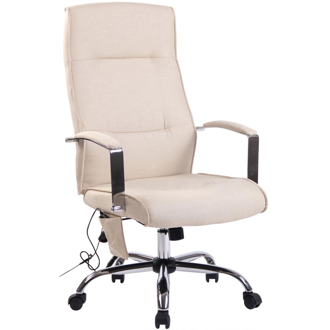 Icaverne - Distingué Chaise de bureau en tissu categorie Reykjavik avec fonction de massage couleur crème - Chaises