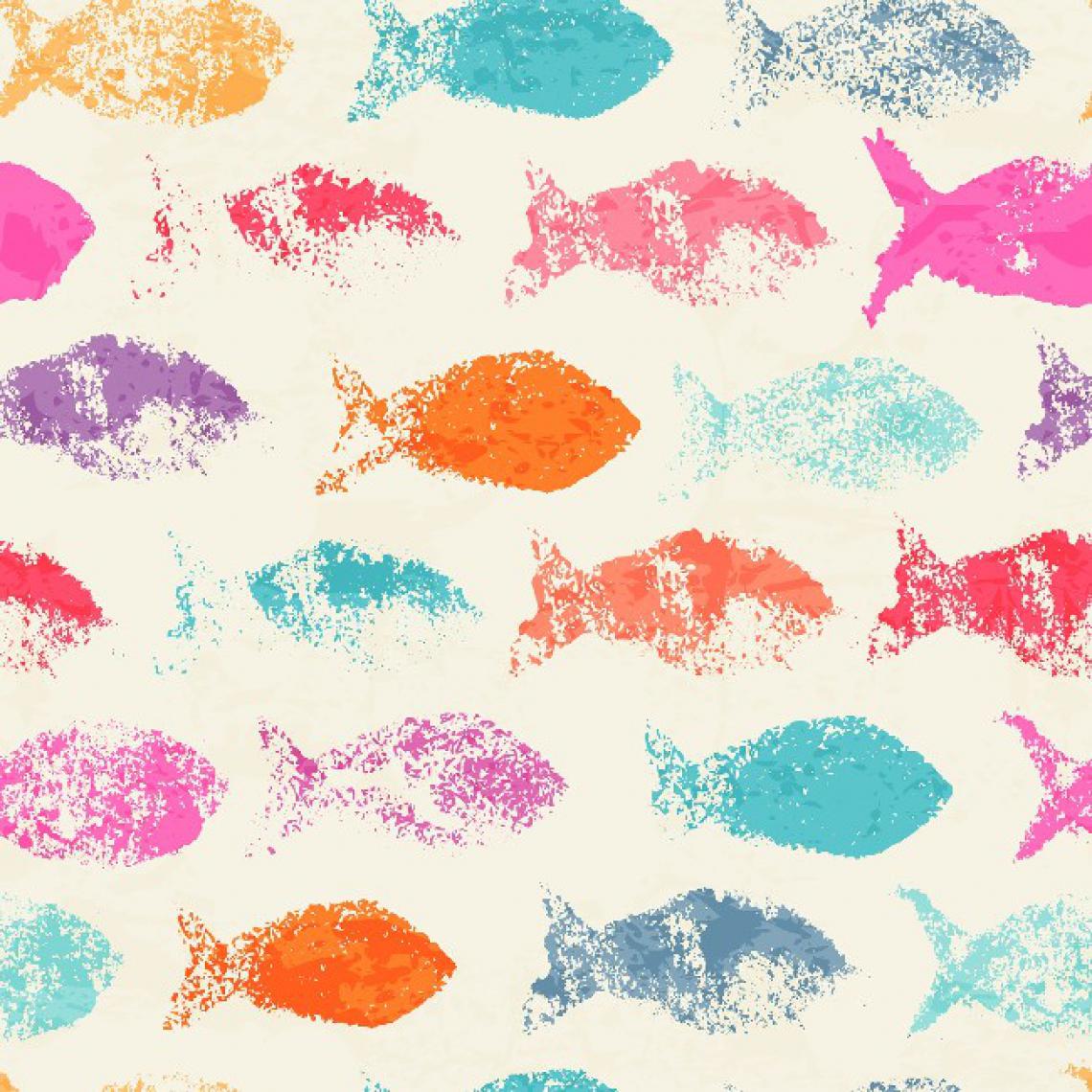 Homemania - HOMEMANIA Tapis Imprimé Colorful Fish - pour les enfants - Décoration de Maison - antidérapants - Pour Salon, séjour, chambre à coucher - Multicolore en Polyester, Coton, 80 x 50 cm - Tapis