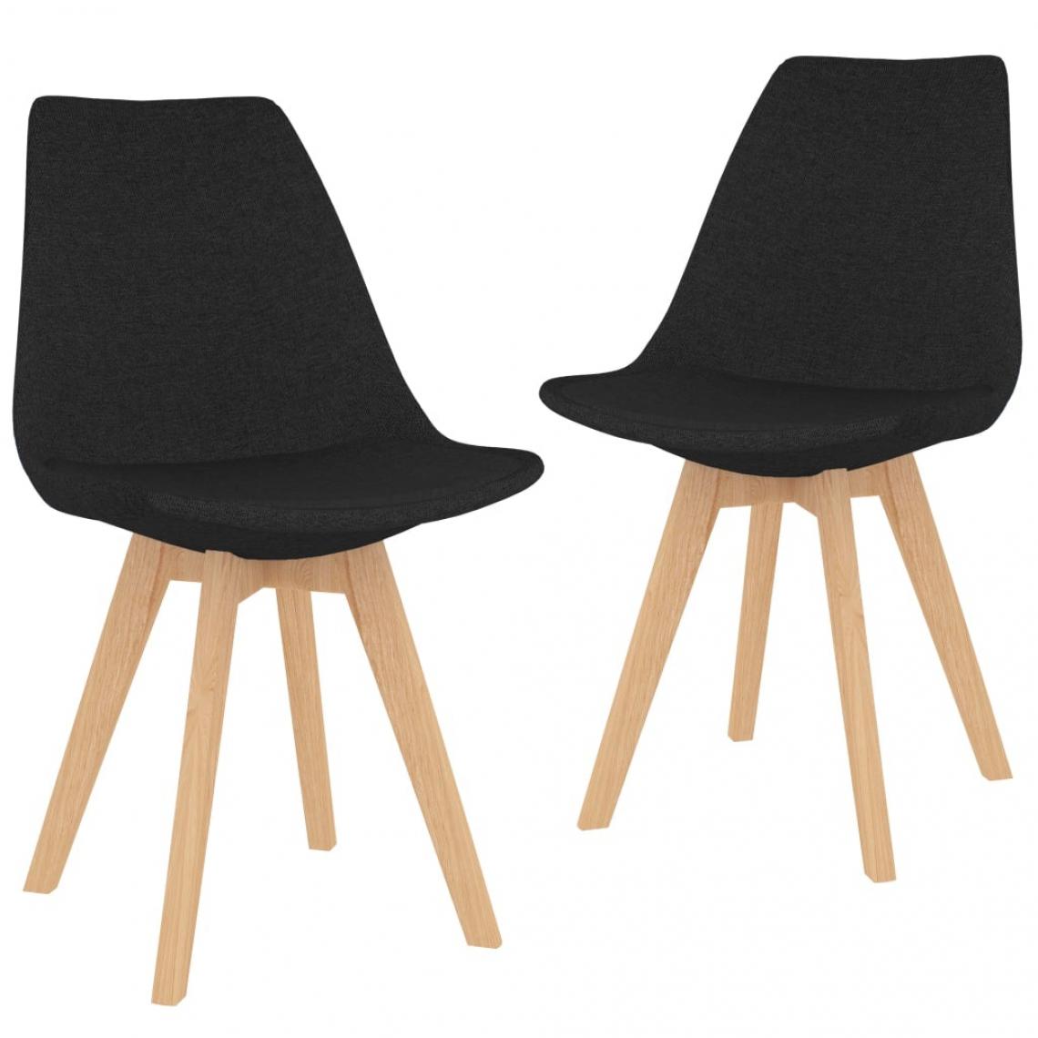 Decoshop26 - Lot de 2 chaises de salle à manger cuisine design moderne tissu noir CDS020879 - Chaises