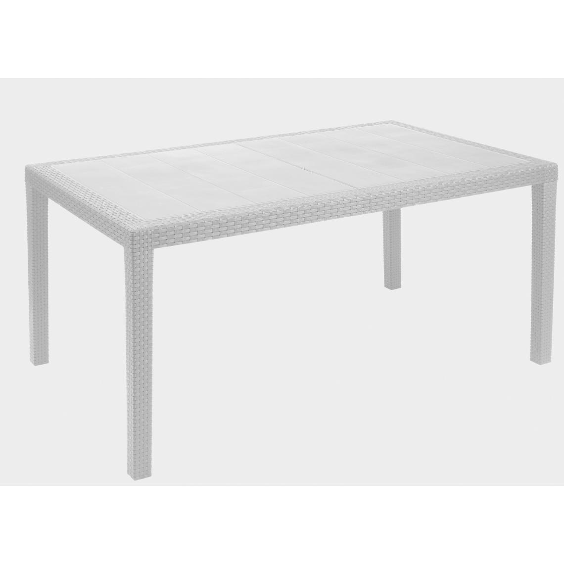 Alter - Table de jardin rectangulaire, Made in Italy, 138x78x72 cm, couleur Blanc - Tables à manger