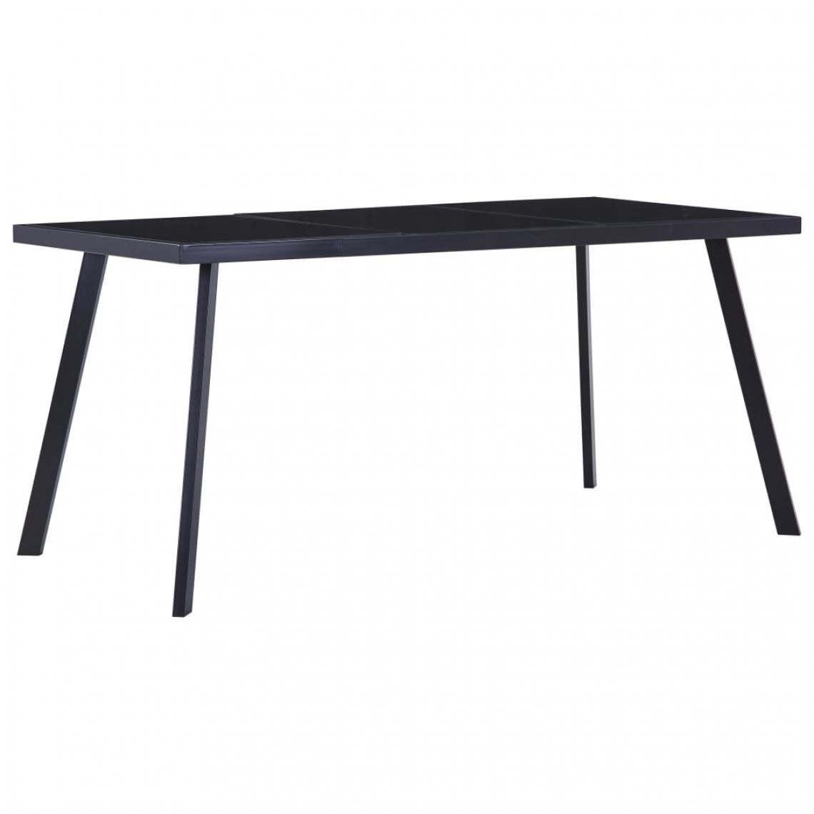 Chunhelife - Table de salle à manger Noir 180x90x75 cm Verre trempé - Tables à manger