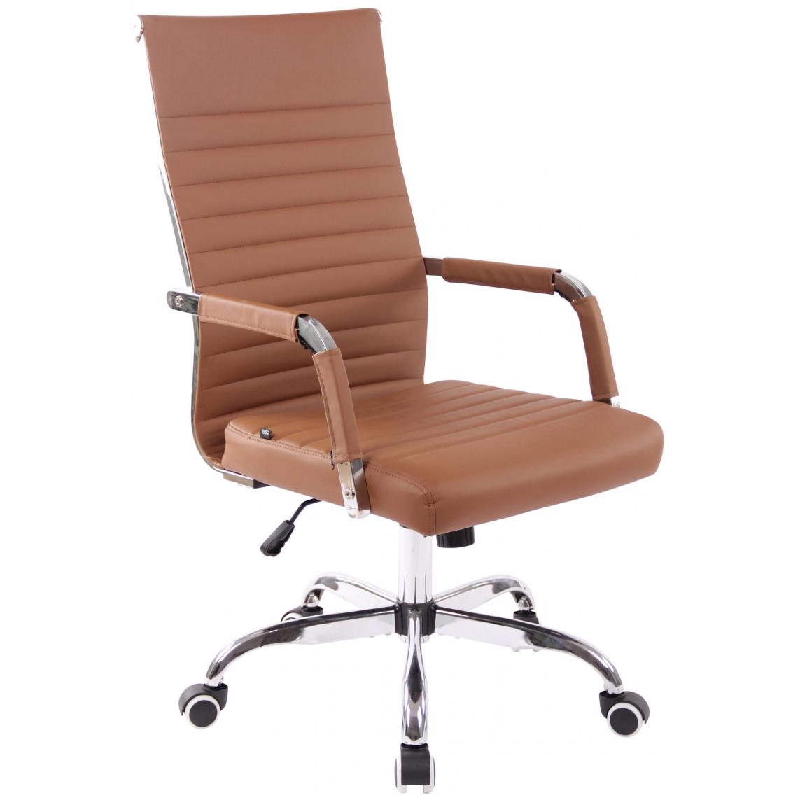 Icaverne - Stylé Chaise de bureau en similicuir selection Niamey couleur brun clair - Chaises
