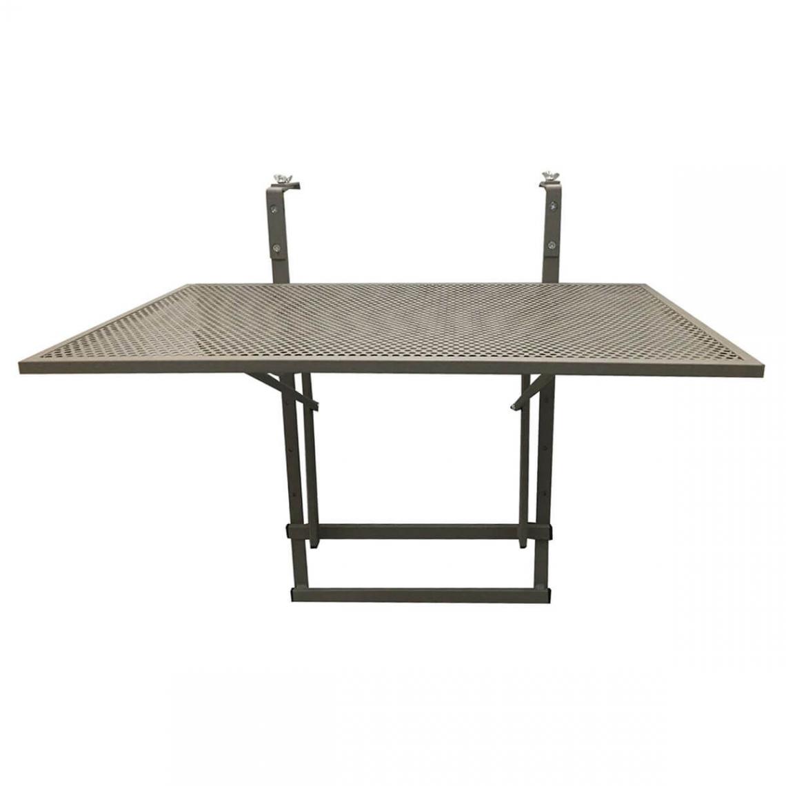 Altobuy - ALINDA - Table de Balcon Pliable Taupe Rectangulaire - Tables à manger