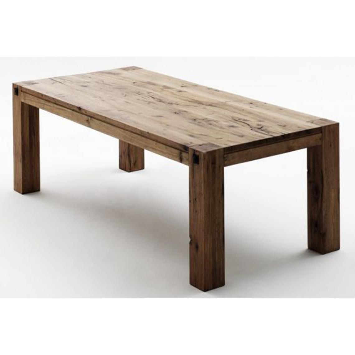 Pegane - Table à manger en chêne massif Bassano laqué mat - L.260 x H.76 x P.100 cm - Tables à manger