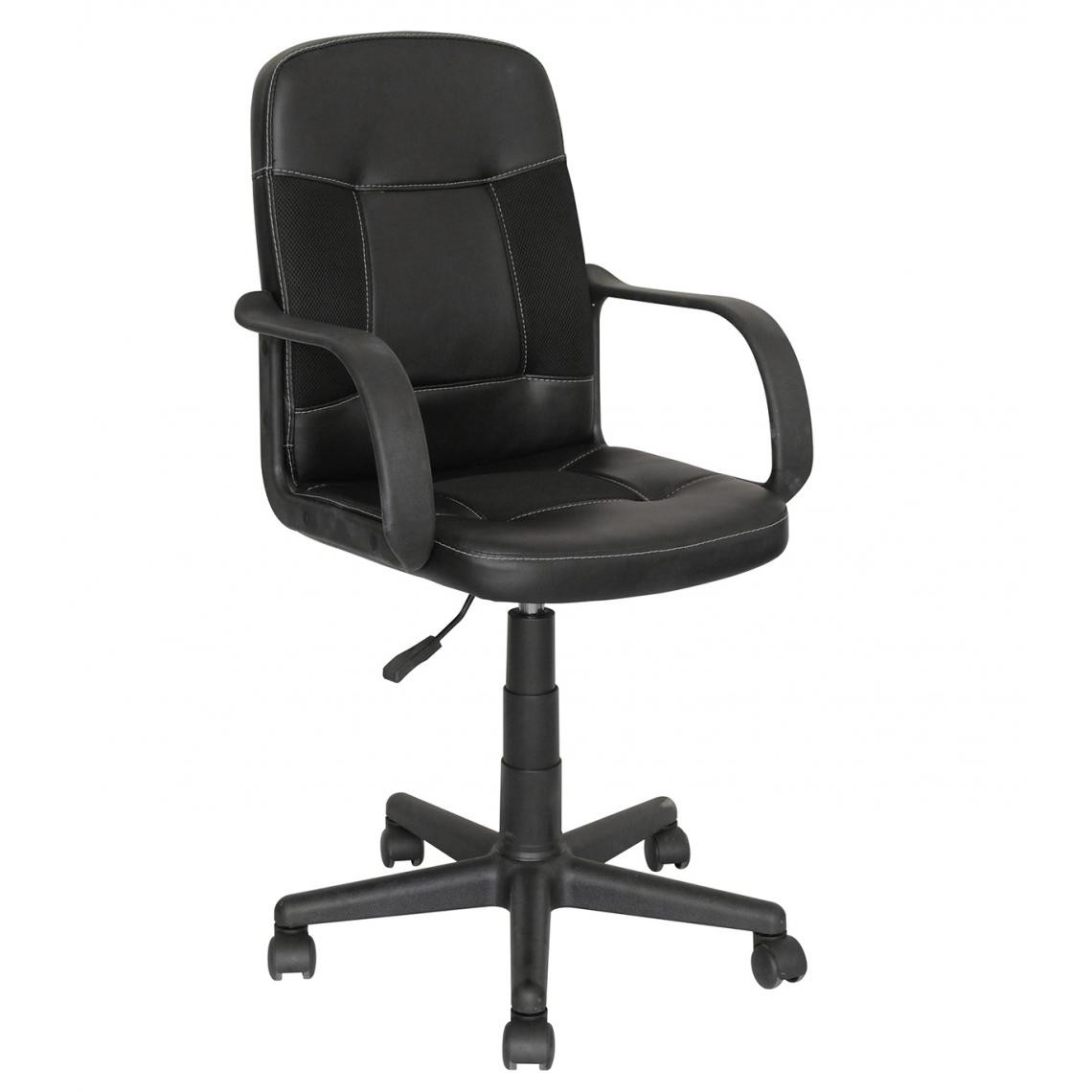 Pegane - Chaise de bureau largeur 57,5 cm coloris noir, 43,5 x 46,5 cm - Chaises