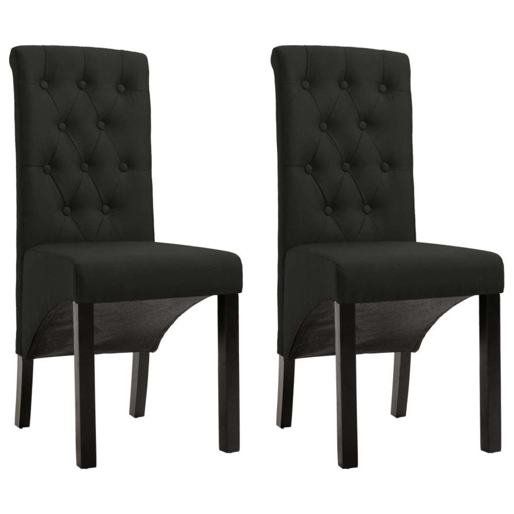 marque generique - Superbe Fauteuils et chaises collection Bichkek Chaises de salle à manger 2 pcs Noir Tissu - Chaises