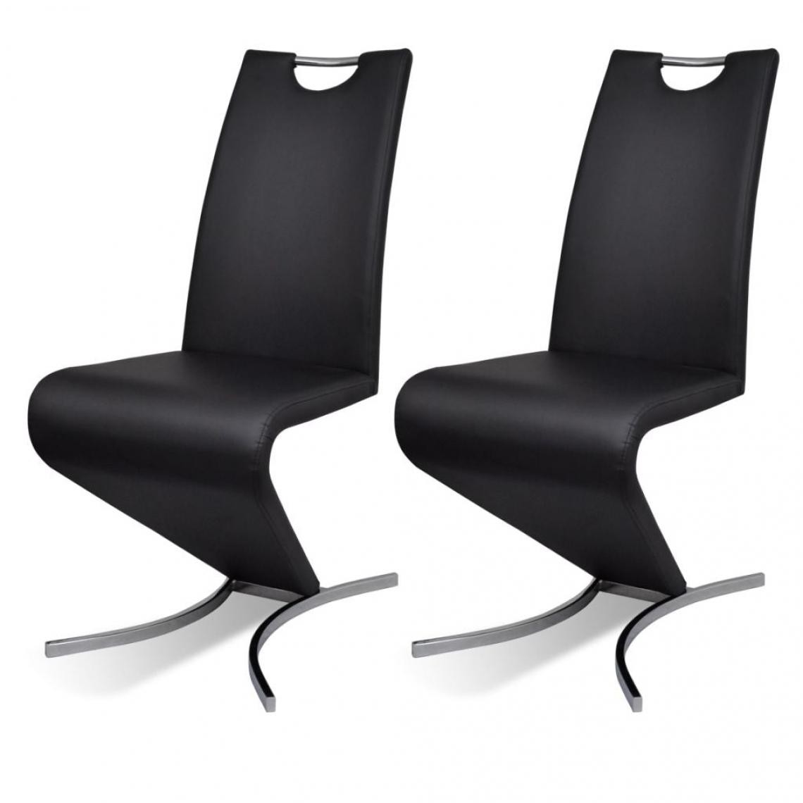 Decoshop26 - Lot de 2 chaises de salle à manger cuisine design contemporain similicuir noir CDS020818 - Chaises