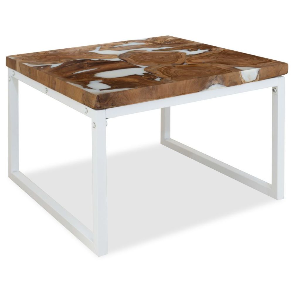 Vidaxl - vidaXL Table basse Teck Résine 60 x 60 x 40 cm - Tables à manger