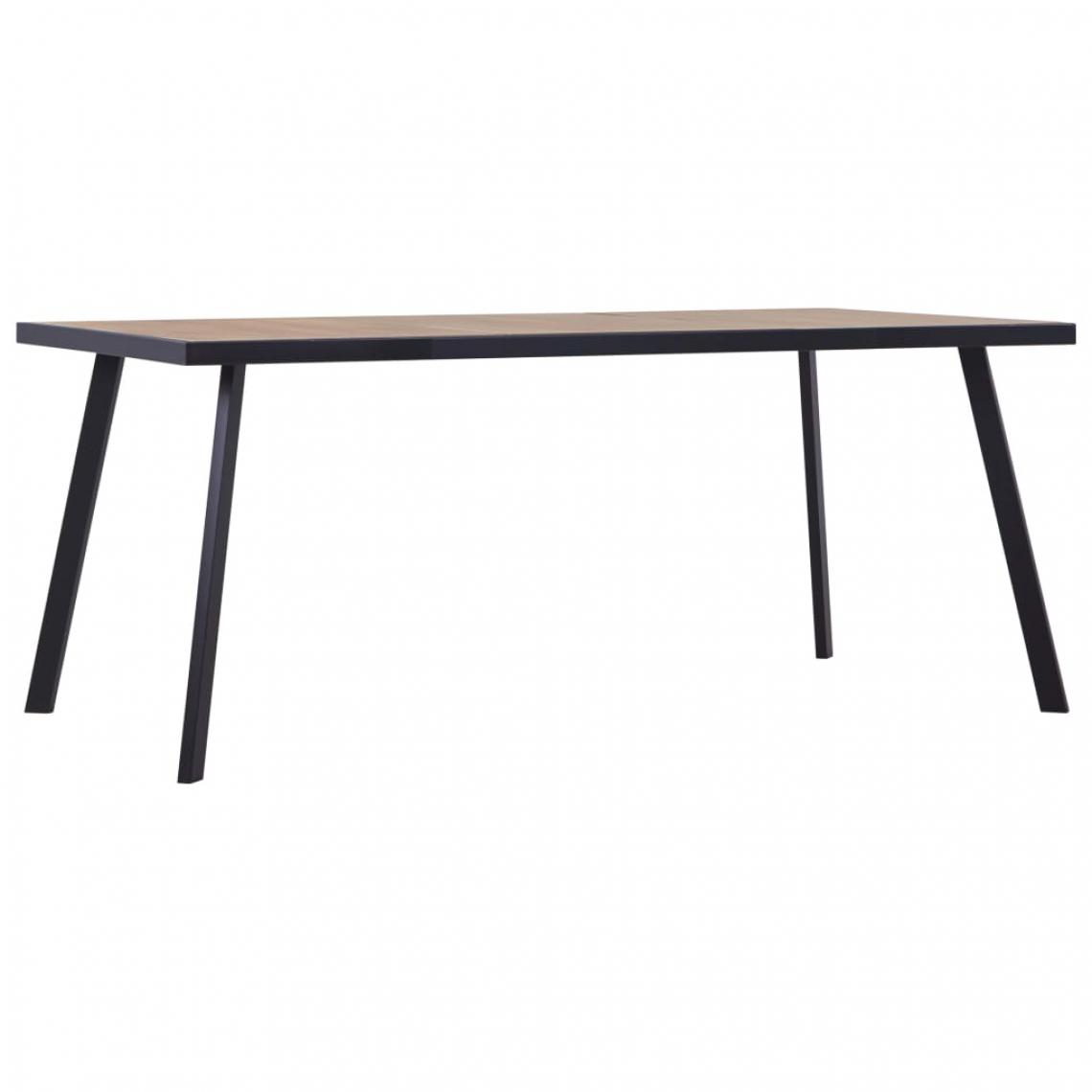 Chunhelife - Table de salle à manger Bois clair et noir 200x100x75 cm MDF - Tables à manger