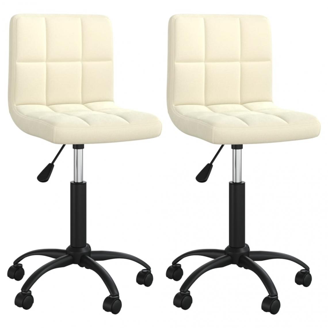 Decoshop26 - Lot de 2 chaises de salle à manger cuisine design moderne velours crème CDS020453 - Chaises