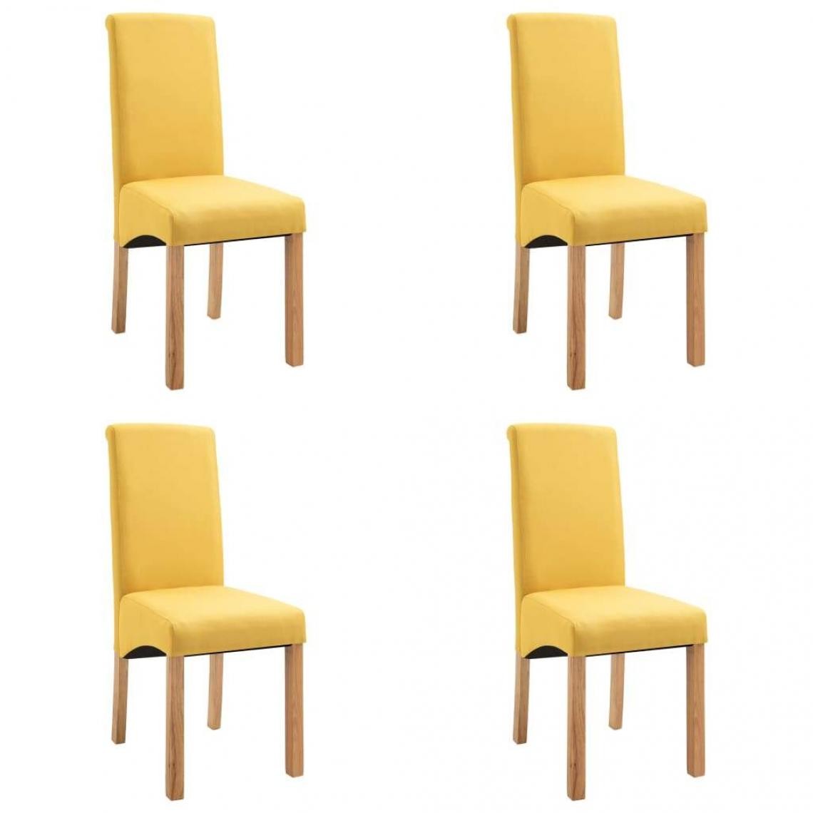 Decoshop26 - Lot de 4 chaises de salle à manger cuisine design moderne tissu jauneCDS021641 - Chaises