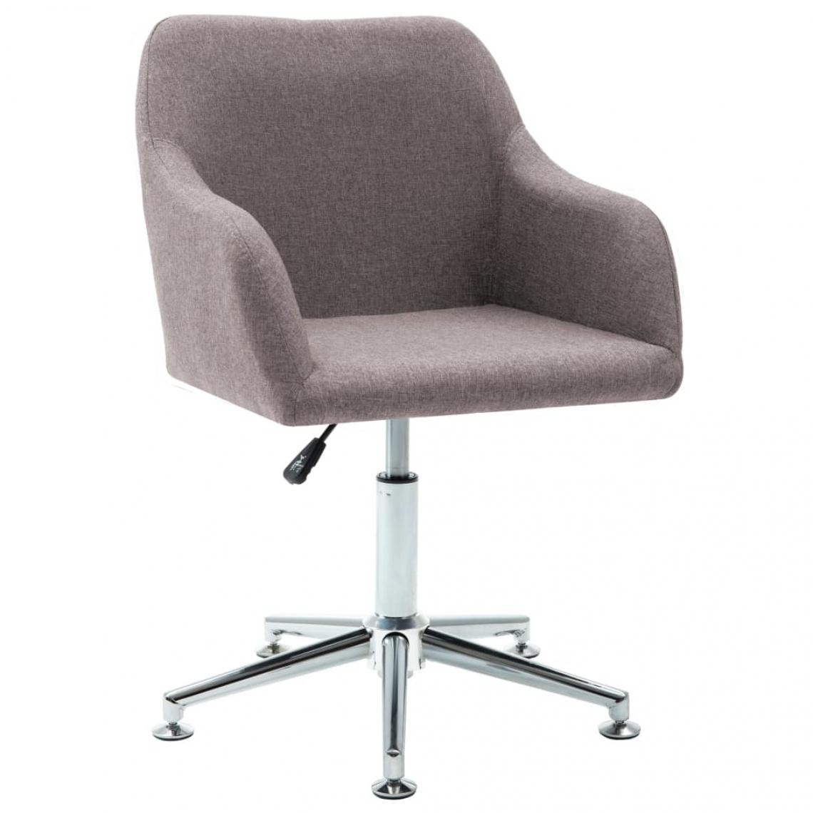 Decoshop26 - Chaise pivotante de salle à manger design contemporain tissu taupe CDS020102 - Chaises