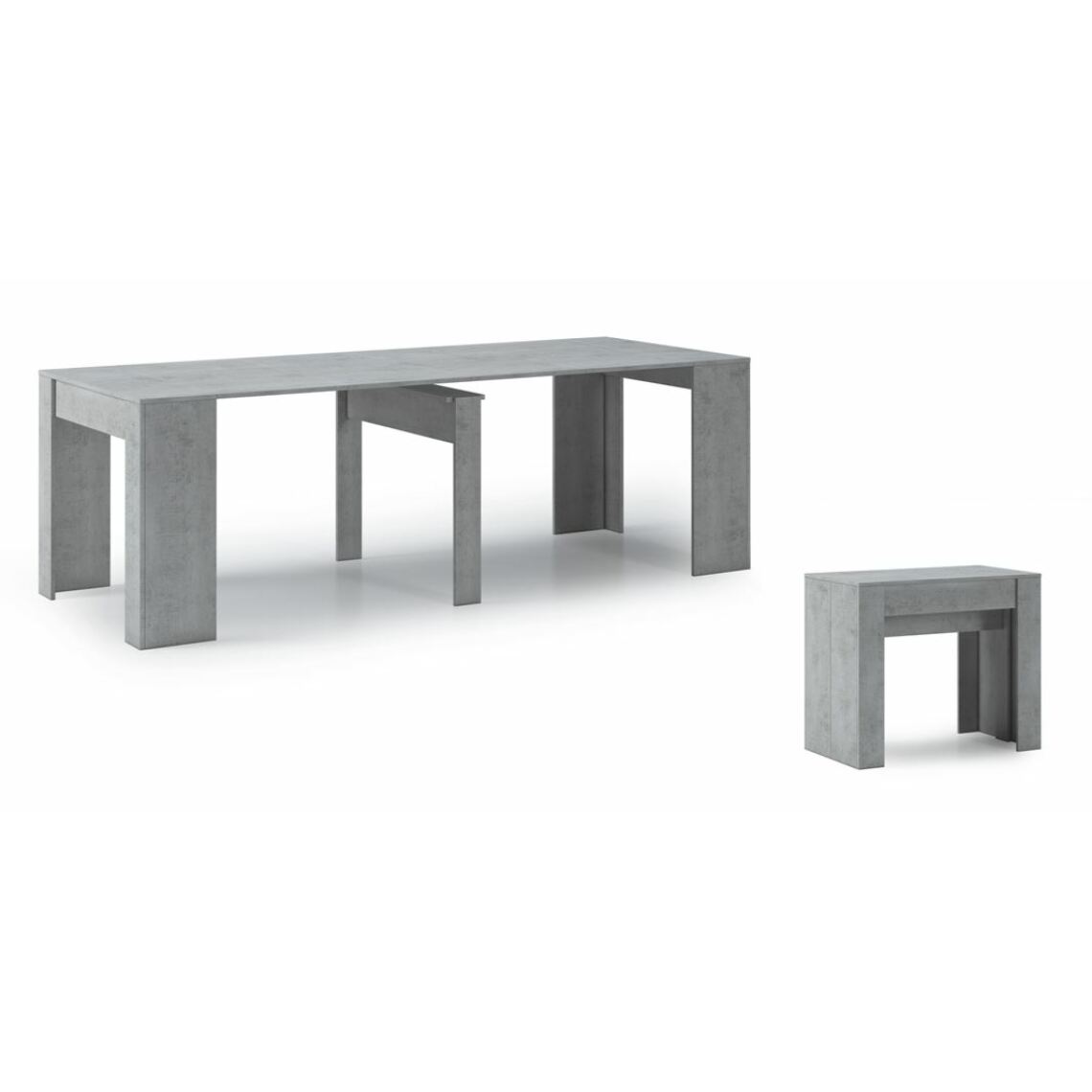 Skraut Home - Table console extensible jusqu'à 237 cm, Couleur CIMENT - Tables à manger