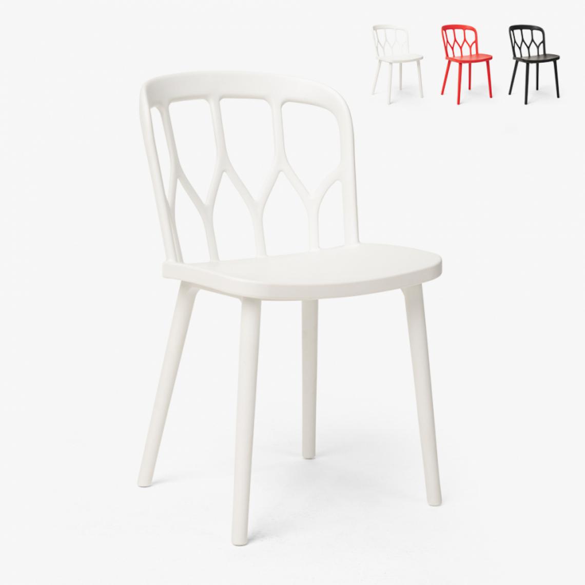 Ahd Amazing Home Design - Chaises en polypropylène au design moderne pour bar, cuisine et jardin Flow, Couleur: Blanc - Chaises