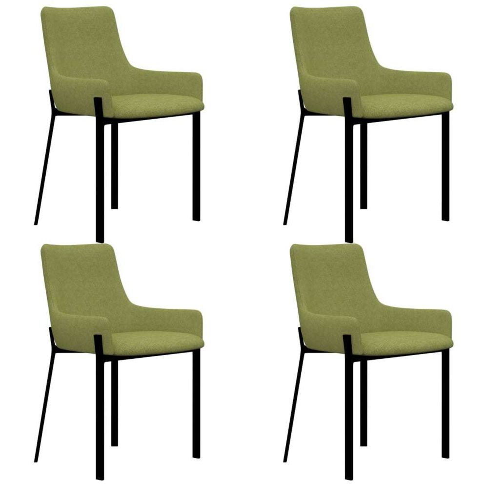 marque generique - Magnifique Fauteuils et chaises collection Katmandou Chaises de salle à manger 4 pcs Vert Tissu - Chaises