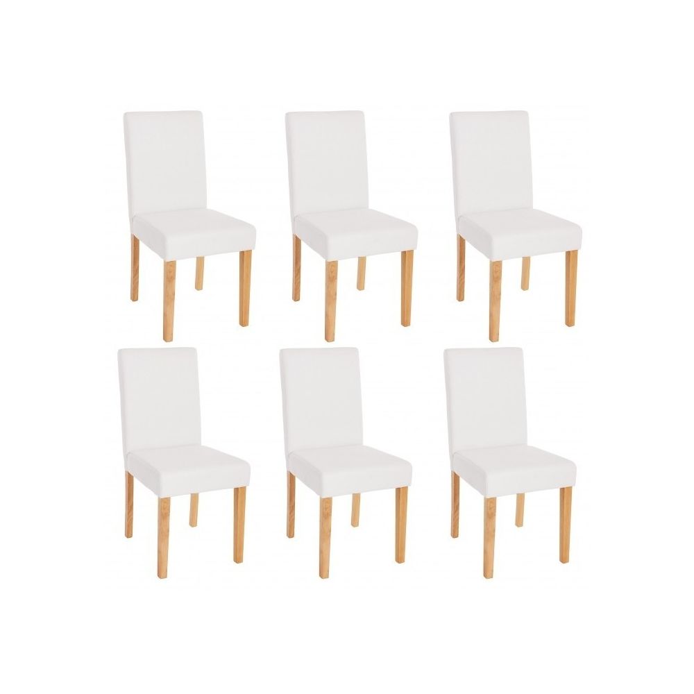 Decoshop26 - Lot de 6 chaises de salle à manger simili-cuir blanc mat pieds clairs CDS04238 - Chaises