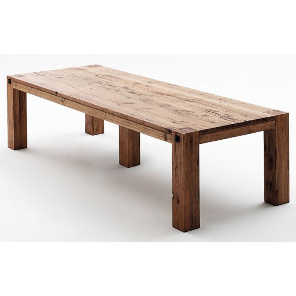Pegane - Table à manger en chêne massif Bassano laqué mat - L.400 x H.76 x P.120 cm -PEGANE- - Tables à manger