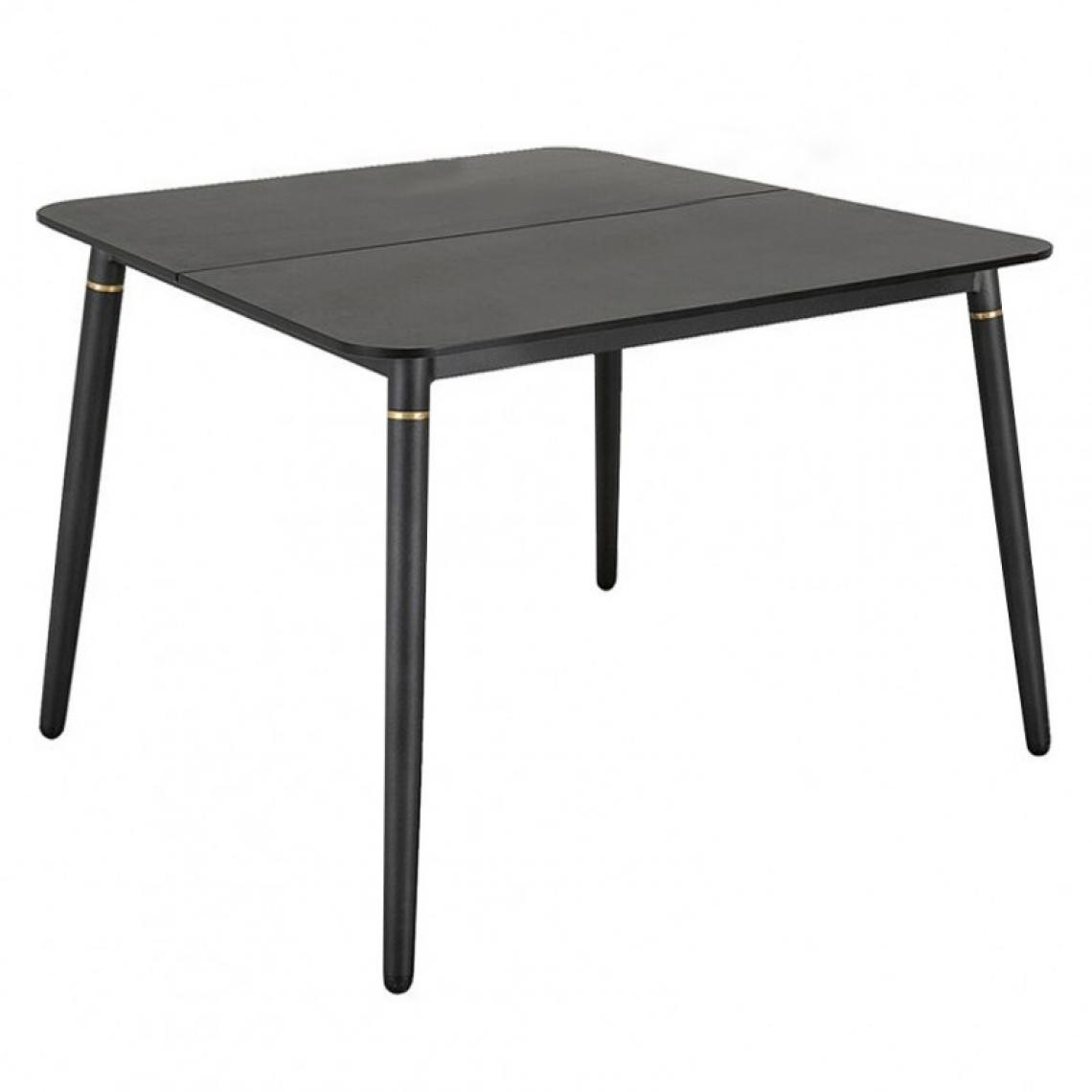 Meubletmoi - Table de repas carrée piètement en aluminium noir et doré - BING 2406 - Tables à manger