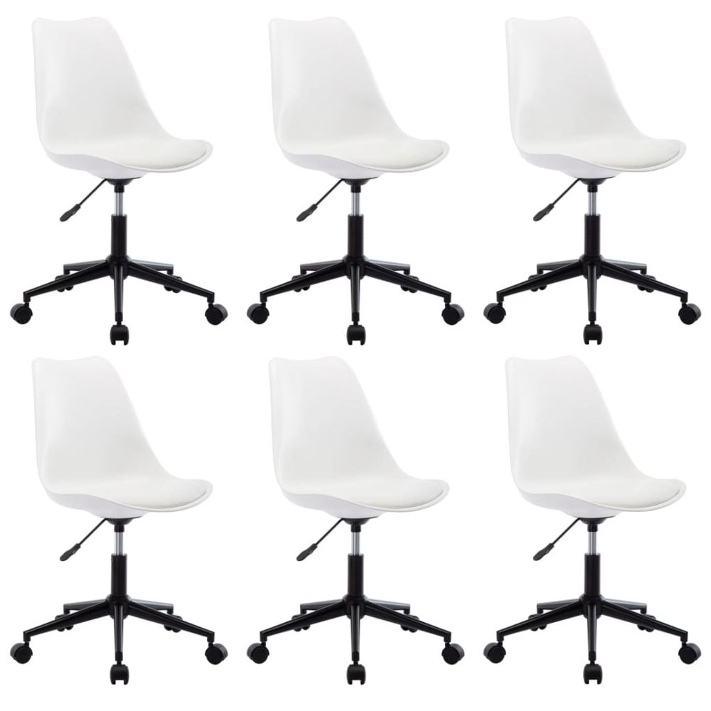 marque generique - Chic Fauteuils et chaises selection Kingston Chaises pivotantes de salle à manger 6 pcs Blanc Similicuir - Chaises