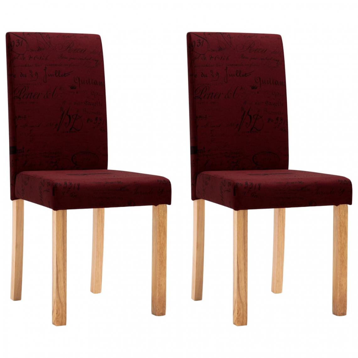 Icaverne - Icaverne - Chaises de cuisine ensemble Chaises de salle à manger 2 pcs Rouge bordeaux Tissu - Chaises