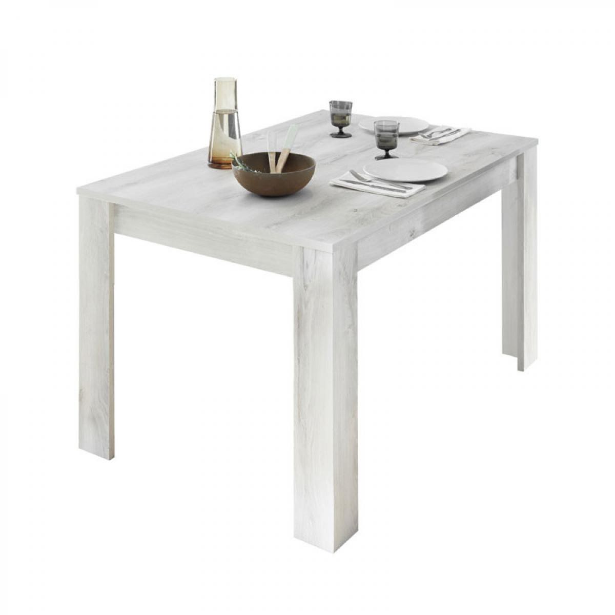 Tousmesmeubles - Table de repas rectangulaire Pin blanc - LUBIO - Tables à manger