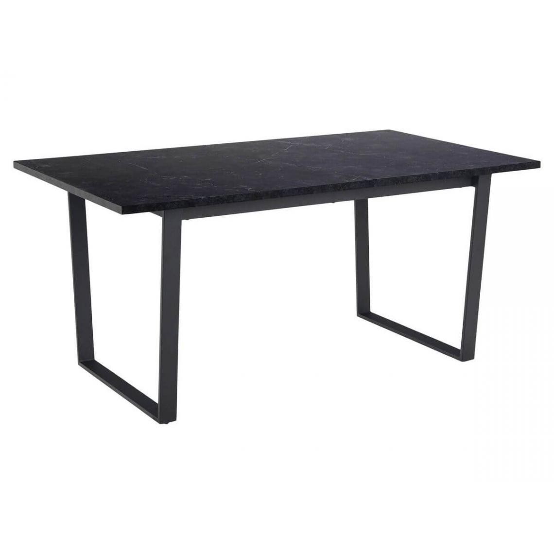 Bobochic - BOBOCHIC Table à manger 160 cm AMBRE imprimé marbre noir - Tables à manger