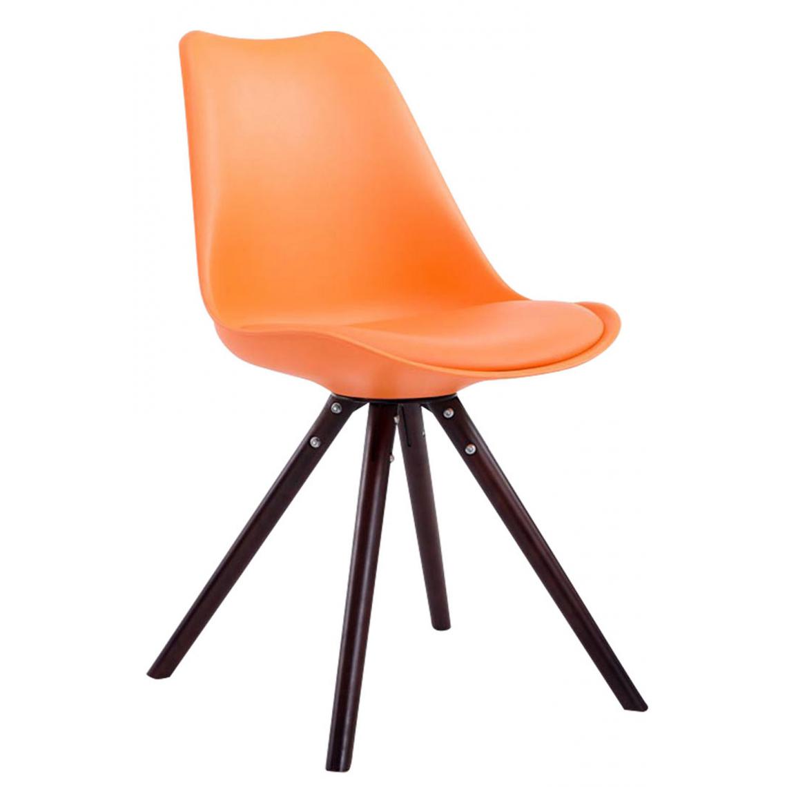 Icaverne - Superbe Chaise visiteur ligne Katmandou cuir synthétique rond cappuccino (chêne) couleur Orange - Chaises