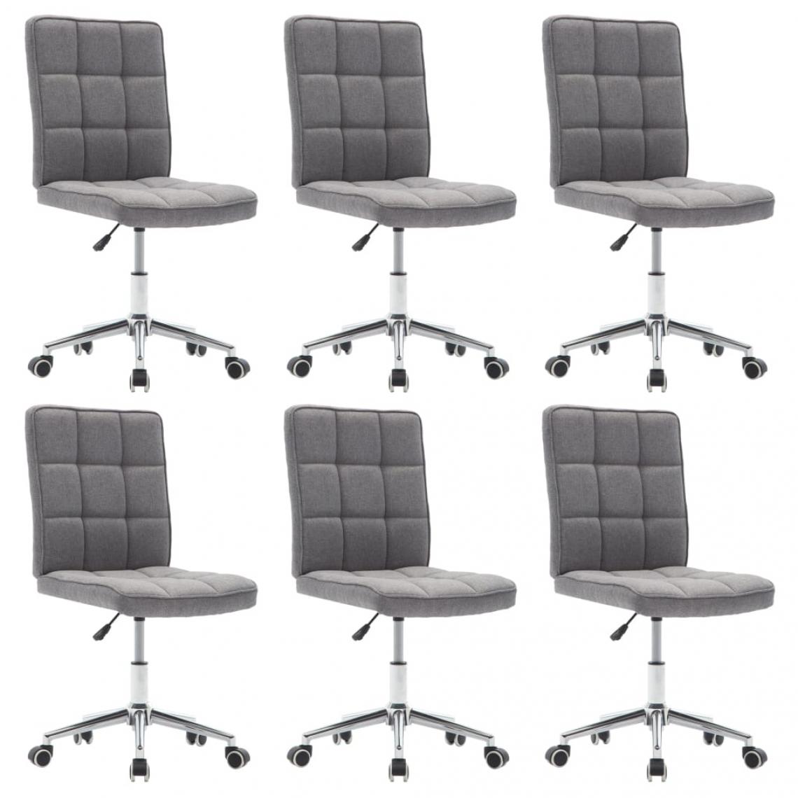 Decoshop26 - Lot de 6 chaises de salle à manger cuisine design moderne tissu gris clair CDS022410 - Chaises