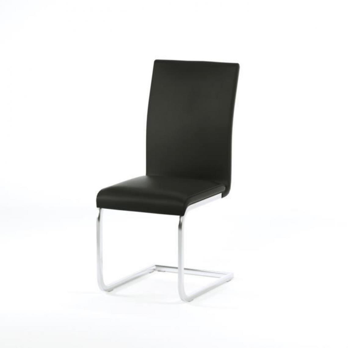 Icaverne - CHAISE LEA Lot de 2 chaises de salle a manger - Simili noir - Contemporain - L 43 x P 56 cm - Chaises