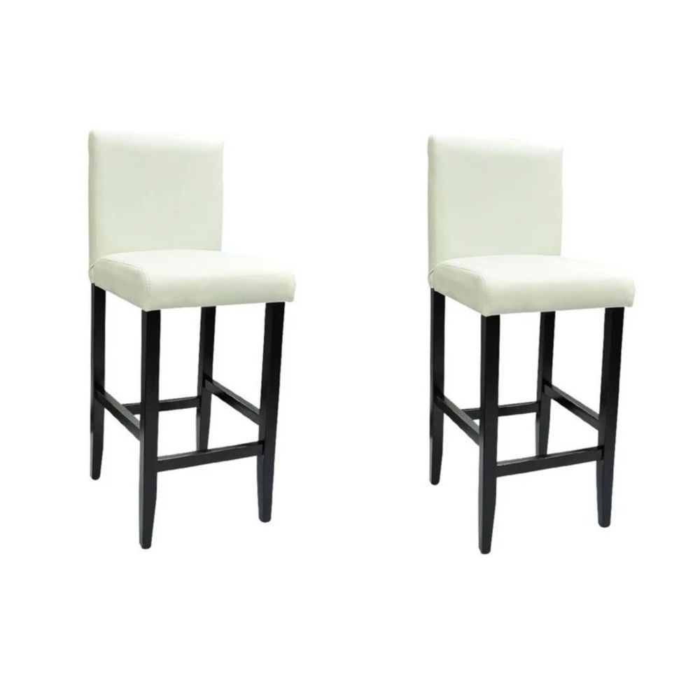 marque generique - Icaverne - Tabourets et chaises de bar categorie Lot de 2 tabourets de bar Cuir artificiel Blanc - Chaises