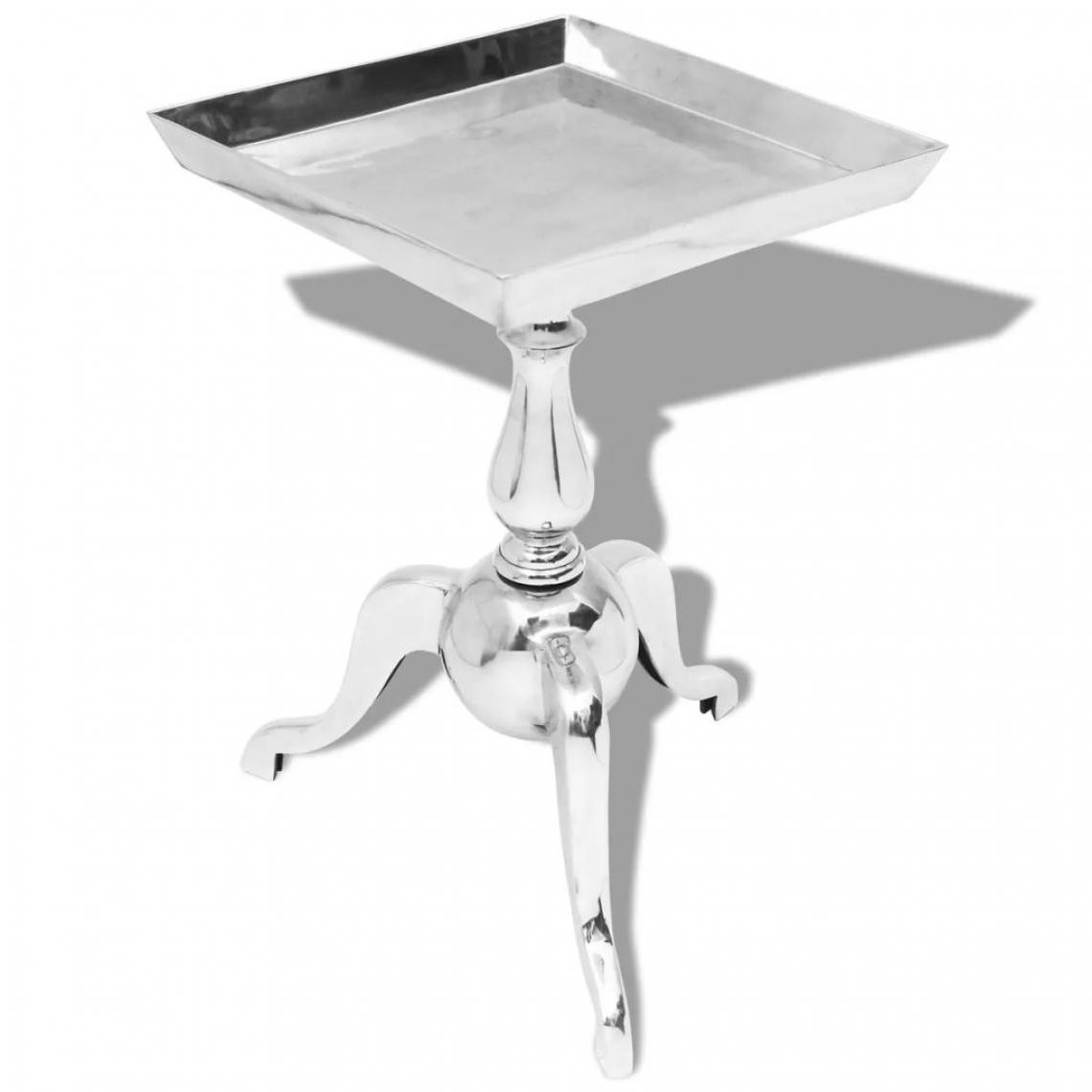 Vidaxl - vidaXL Table auxiliaire carrée Aluminium Argenté - Tables à manger